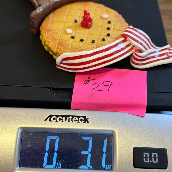 Snowman Ornament Faux Cookie Chocolate Peppermint Top Hat Holiday Kitchen Decor - Picture 13 of 16